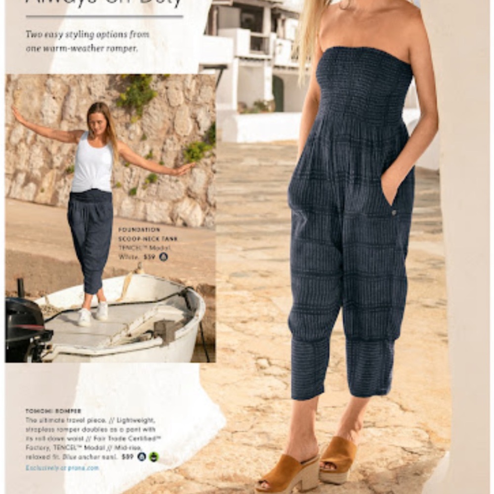 Prana Tomomi Convertible romper halter crop pants